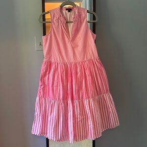 J. Crew pink stripe dress with side zipper